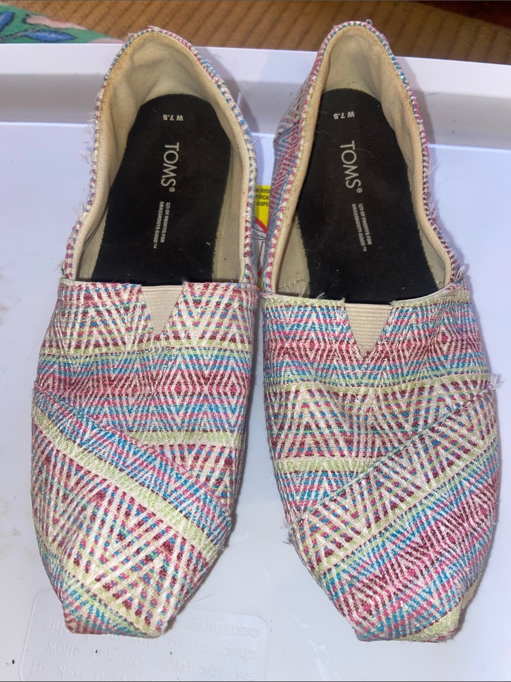 TOMS Women's Multicolor Woven Slip-On Moccasins - Red, Blue, Yellow